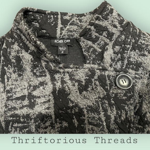 Ronen Chen Asymmetrical Textured Peacoat - Picture 2 of 8